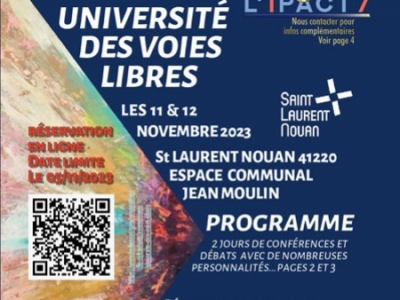 Conférence de Lucien Cerise lors de l’université des voies libres à Saint-Laurent-Nouan le 11 novembre 2023