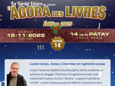 Culture & Racines et Lucien Cerise seront présents à la 4ème édition de « L’Agora des livres » à Paris le 15 novembre 2025