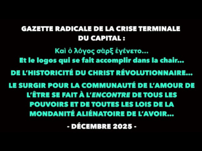 Francis Cousin : Gazette radicale de la crise terminale du Capital (Décembre 2025)