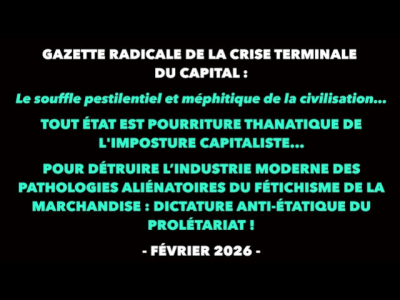 Francis Cousin : Gazette radicale de la crise terminale du Capital (Février 2026)