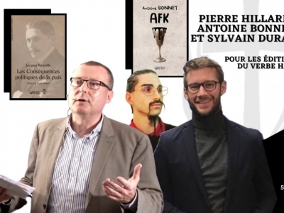 Pierre Hillard, Antoine Bonnet et Sylvain Durain en dédicace à la librairie française le 18 septembre 2021