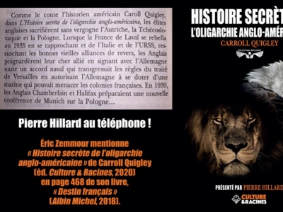 Pierre Hillard au téléphone ! : Zemmour mentionne le livre de Carroll Quigley… « Il connaît ! »